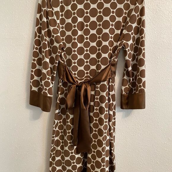INC International Concepts Brown and White Circle Dress Size M - Picture 7 of 11